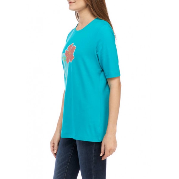 Kim Rogers® Women's Perfectly Soft Crew Neck Graphic T-Shirt