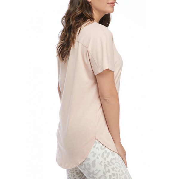 New Directions® Studio Women's Short Sleeve Tiger Graphic T-Shirt