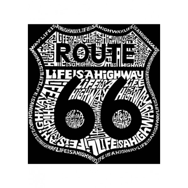 LA Pop Art Women's Word Art Tank Top - Route 66 - Life is a Highway