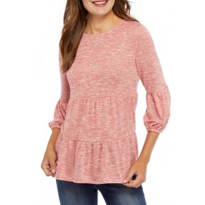 New Directions® Women's Lantern Sleeve Hacci Tier Knit Top