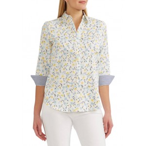 Chaps No Iron 3/4 Sleeve Cotton Sateen Top 