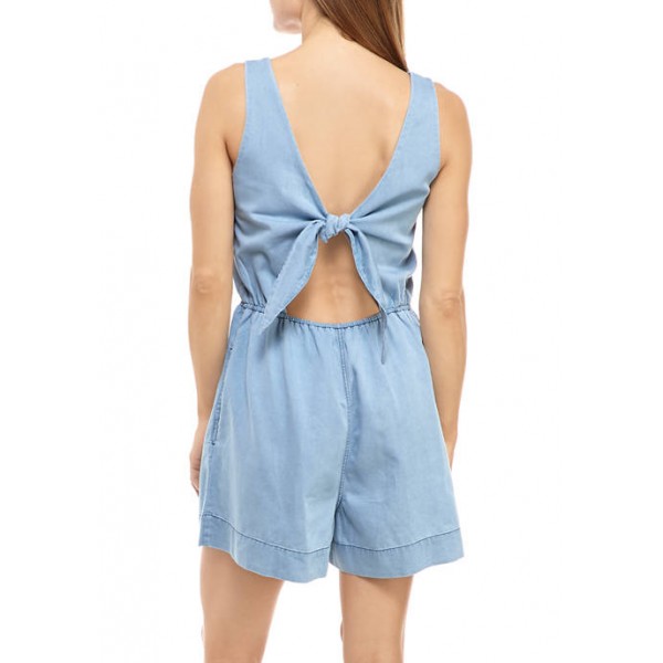 French Connection Tie Back Chambray Romper
