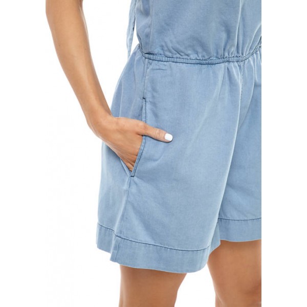 French Connection Tie Back Chambray Romper