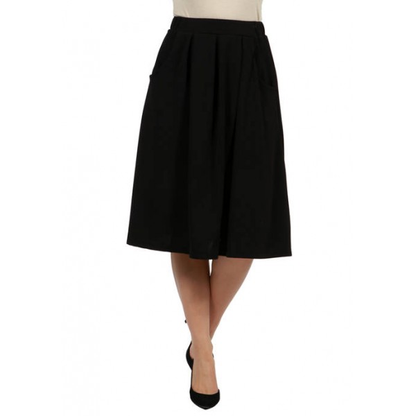 24seven Comfort Apparel Women's Classic Knee Length Skirt