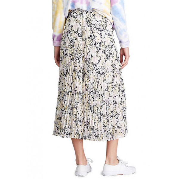 Chaps Floral Pleat Georgette Skirt