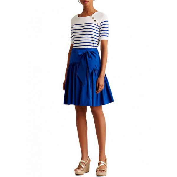 Lauren Ralph Lauren Stretch Cotton A-Line Skirt