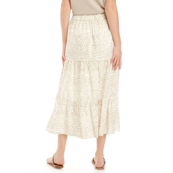 New Directions® Women's Tiered Printed Midi Skirt