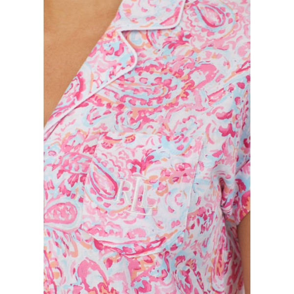 Lauren Ralph Lauren Dolman Sleeve Notch Collar Capris Pajama Set