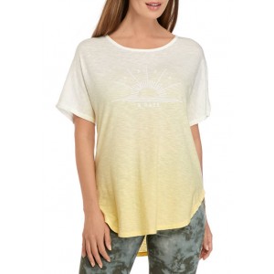 New Directions® Women's Knit Dip Dye Graphic T-Shirt 