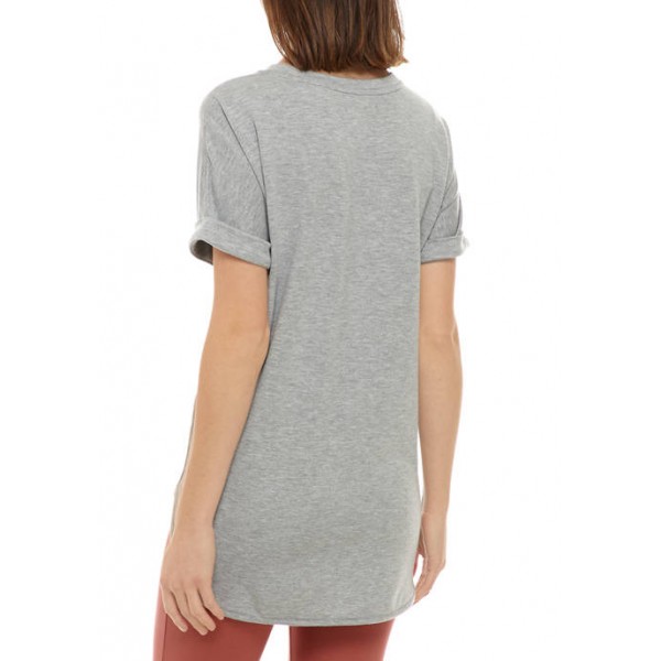 New Directions® Women's Round Hem Short Sleeve Graphic Shirt