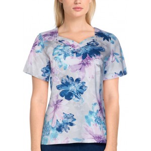 Alfred Dunner Women's Classics Short Sleeve Watercolor Floral Top 
