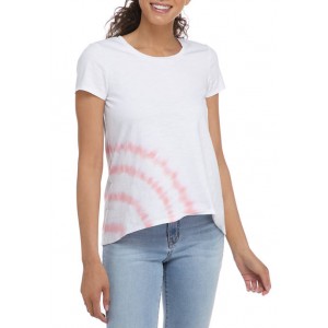 Cupio Women's Round Hem Bleached T-Shirt 