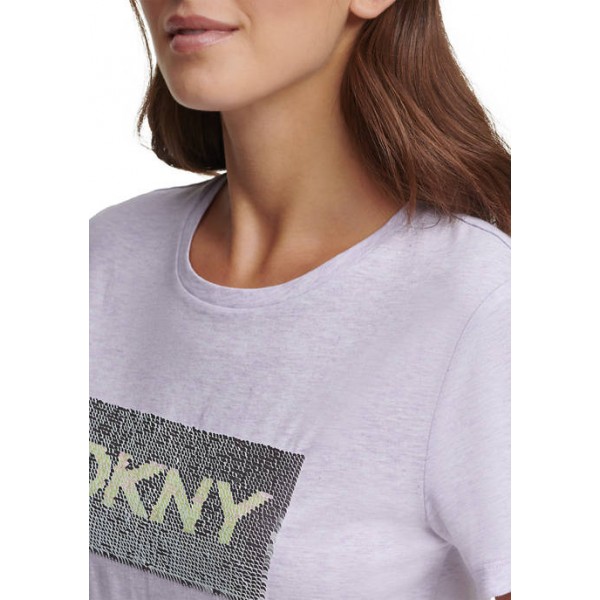 DKNY Sequin Logo Graphic T-Shirt