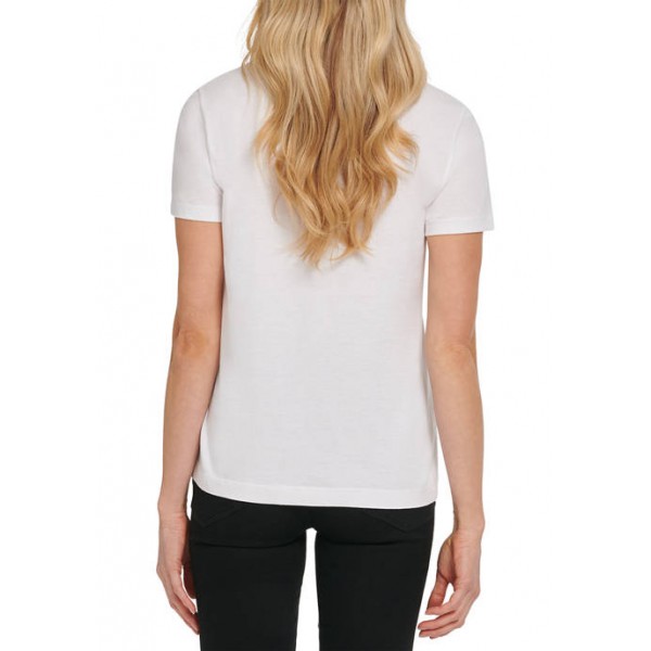 DKNY Short Sleeve Glitter Logo Empire State T-Shirt