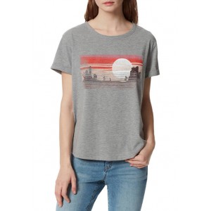 Frayed Women's Short Sleeve Sunset Graphic T-Shirt 