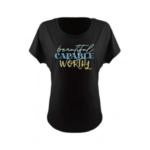Image One Triple Font Stack Ideal Dolman Graphic T-shirt 