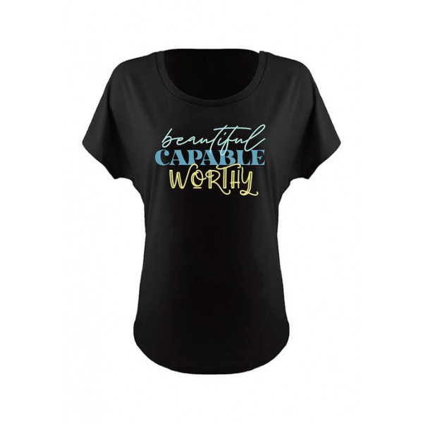 Image One Triple Font Stack Ideal Dolman Graphic T-shirt