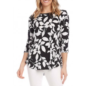 Karen Kane Women's 3/4 Sleeve Shirttail Top 