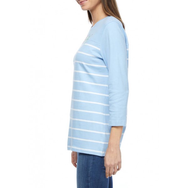 Kim Rogers® Women's 3/4 Sleeve Graphic Colorblock T-Shirt