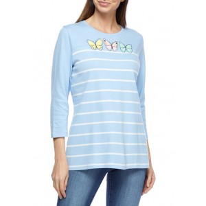Kim Rogers® Women's 3/4 Sleeve Graphic Colorblock T-Shirt 