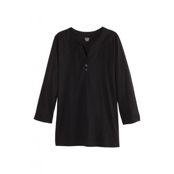Kim Rogers® Women's 3/4 Sleeve Henley Shirt