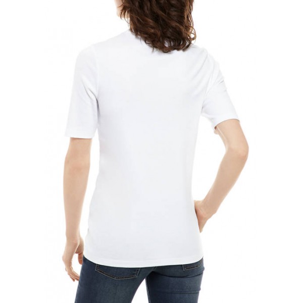 Kim Rogers® Women's Perfectly Soft Elbow Sleeve Crew Neck T-Shirt