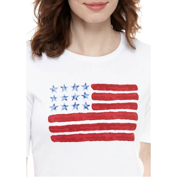 Kim Rogers® Women's Perfectly Soft Elbow Sleeve Crew Neck T-Shirt