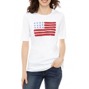 Kim Rogers® Women's Perfectly Soft Elbow Sleeve Crew Neck T-Shirt 