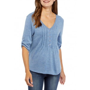 Kim Rogers® Women's Roll Tab Honeycomb LUREX® Shirt 