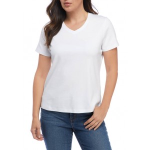 Kim Rogers® Women's Short Sleeve Solid V-Neck Top 