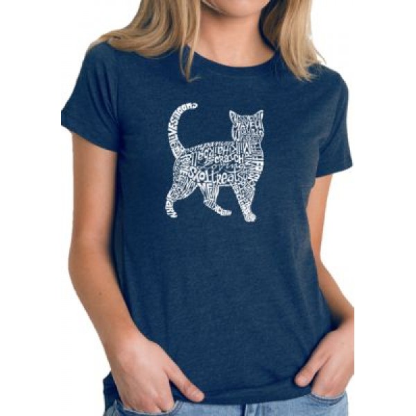 LA Pop Art Premium Blend Word Art T-Shirt - Cat