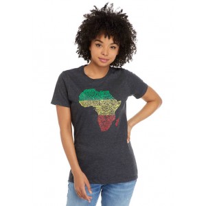 LA Pop Art Women's Premium Blend Word Art Graphic T-Shirt - Countries in Africa 