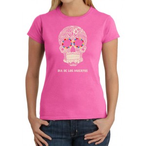 LA Pop Art Women's Word Art Graphic T-Shirt - Día de los Muertos 