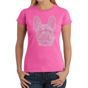 LA Pop Art Women's Word Art Graphic T-Shirt - French Bulldog 