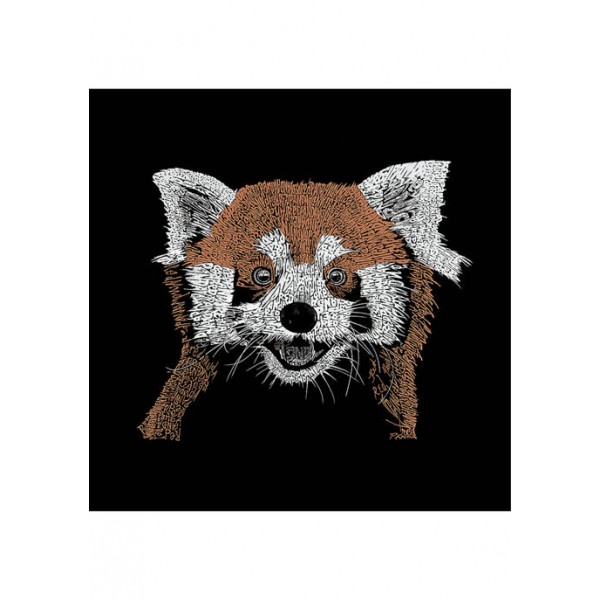 LA Pop Art Women's Word Art Long Sleeve T-Shirt - Red Panda