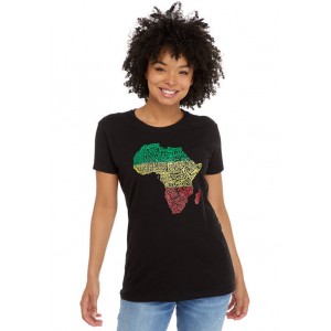 LA Pop Art Women's Word Art T-Shirt - Countries in Africa 