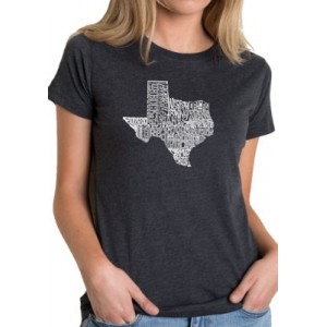 LA Pop Art Women's Word Art T-Shirt - The Great State of Texas 