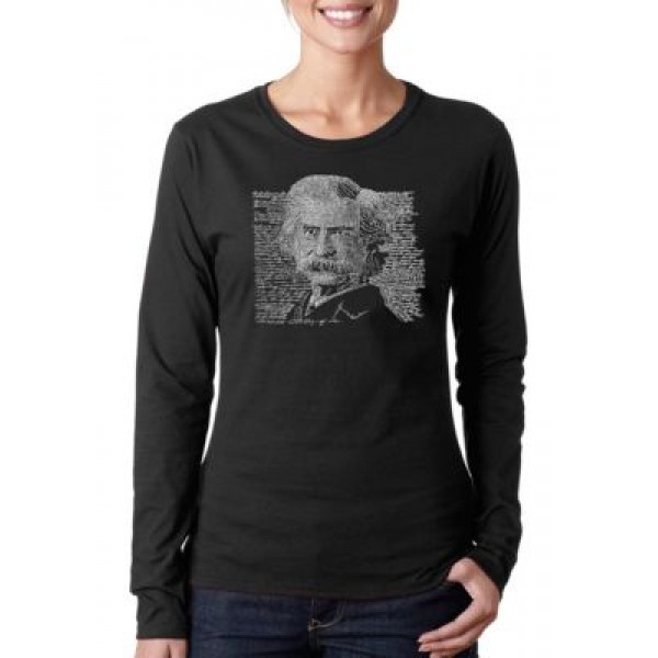 LA Pop Art Word Art Long Sleeve T-Shirt - Mark Twain