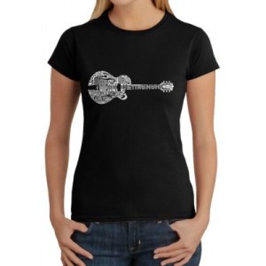 LA Pop Art Word Art T-Shirt - Country Guitar 