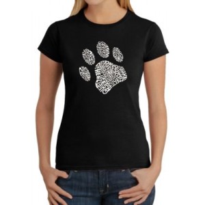 LA Pop Art Word Art T-Shirt - Dog Paw 