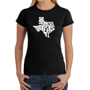 LA Pop Art Word Art T-Shirt - Don't Mess With Texas 