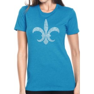LA Pop Art Word Art T-Shirt- Fleur De Lis- Popular Louisiana Cities 