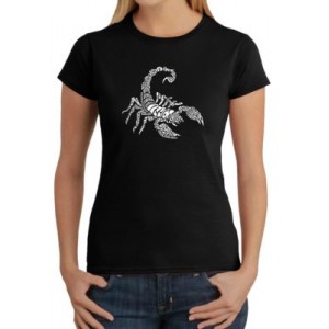 LA Pop Art Word Art T-Shirt - Types of Scorpions 