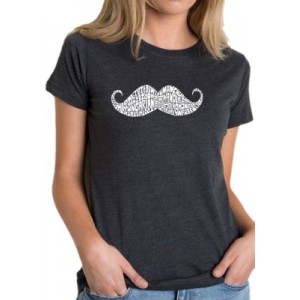 LA Pop Art Word Art T-Shirt- Ways To Style a Moustache 