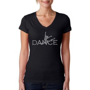 LA Pop Art Word Art V-Neck T-Shirt - Dancer 