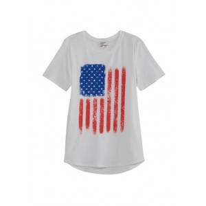 Liberty Park Women's Flip Sequin American Flag T-Shirt