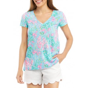 Lilly Pulitzer® 	 Women's Floral V-Neck Cap Sleeve Top 