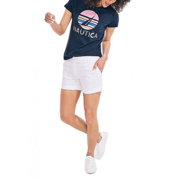 Nautica Women's Metallic Foil Graphic T-Shirt