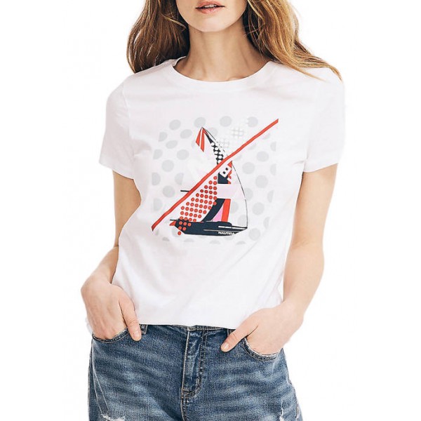 Nautica Women's Sailboat Graphic T-Shirt