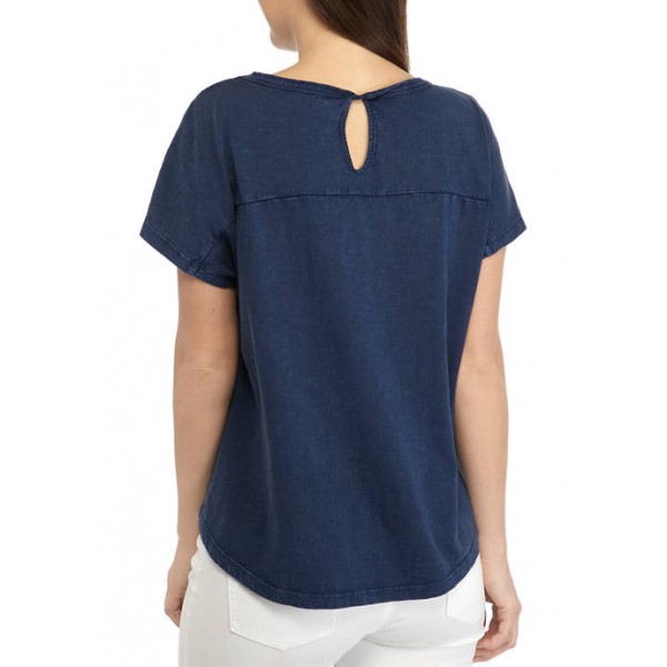 New Directions® Women's Crochet Yoke Dolman Sleeve T-Shirt